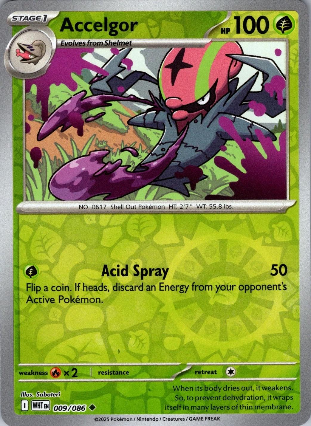 White Flare Accelgor [Reverse] Pokémon card